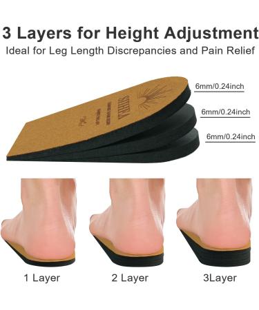 SIIHEA Adjustable Heel Lifts 1/4'' Insoles for Achilles Tendonitis, Heel Pain, Plantar Fasciitis - Men Women Shoe Lifts (Small, 1Pair, Brown) - Buy Online on GoSupps.com