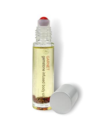 Honeybee Gardens Crystal Infused Body Oil Rollerball, Garnet, Organic, Moisturizing, Non-Greasy, for All Skin Types, 2 Fl Oz rbgarnet 0.34 Fl Oz (Pack of 1)
