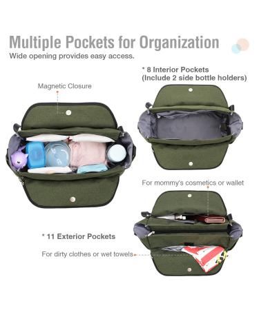 Buy Lekebaby Baby Diaper Bag Messenger - Large Travel Bag with Changing Mat in Green | Shop Internationally - Buy Online on GoSupps.com