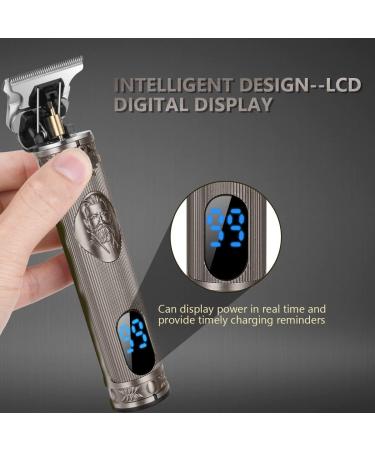 URAQT Cordless Hair Clippers for Men - Electric Beard Trimmer and Precision T-Blade Shaver Kit with Guide Combs - Silver - Buy Online on GoSupps.com