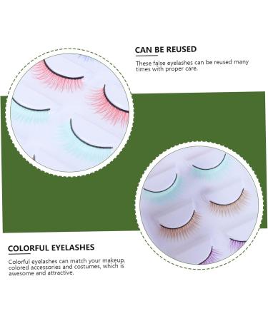 IWOWHERO 5 Pairs Colored False Eyelashes Decorative Fake Eyelash False Eye Lashes Handmade Eyelash Full Strips Eyelash Toiletries Lash Cosmetics Makeup Supply Artificial Makeup Tools Girl - Buy Online on GoSupps.com