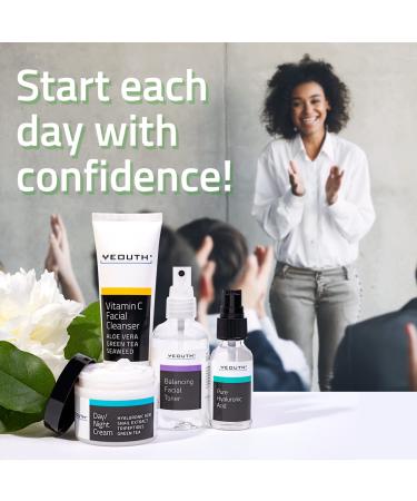Teens Skincare Set - Vitamin C Cleanser, Toner, Hyaluronic Acid & Face Cream - Skin Care Gift Set by YEOUTH - Buy Online on GoSupps.com