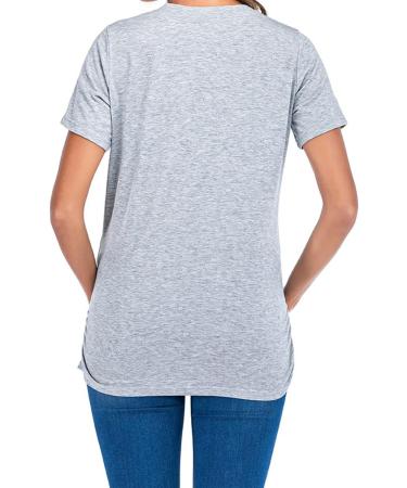 Maternity Funny Pregnancy Tee - Twin Grey L, Short Sleeve Cute Baby Pregnant Women T-Shirt - Buy Online on GoSupps.com