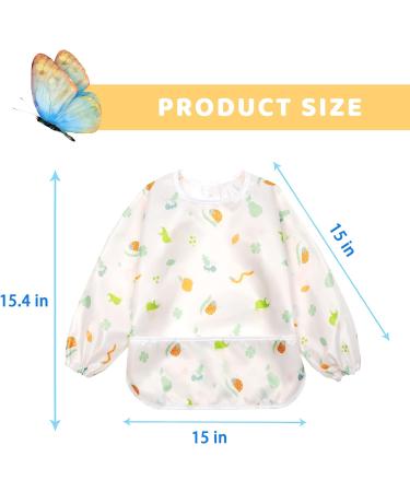 Little Dimsum Long Sleeves Toddler Weaning Bibs | Waterproof Feeding Coverall Set | 6-36 Months | Ant & Dragonfly - Buy Online on GoSupps.com