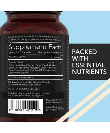 Zero for Him Extra Strength - 150 Vegan Capsules - High Fiber Supplement for Men - Chia, Flaxseed, Psyllium Husk - Daily Dietary Fiber Support - Buy Online on GoSupps.com
