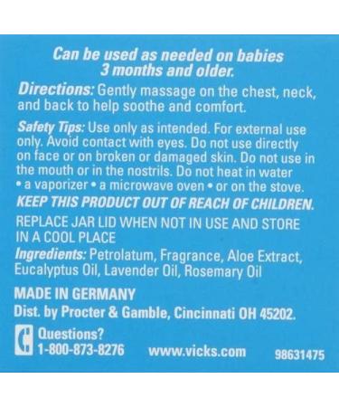 Vicks BabyRub Soothing Vapor Ointment 1.76 oz - Gentle Relief for Babies (Pack of 1) - Buy Online on GoSupps.com