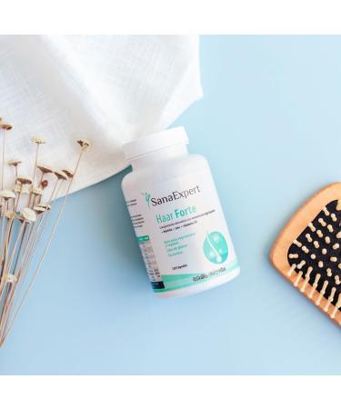 SanaExpert Hair Forte Vitamins with Biotin, Silica, Zinc for Hair & Nails - 120 Capsules - Buy Online on GoSupps.com
