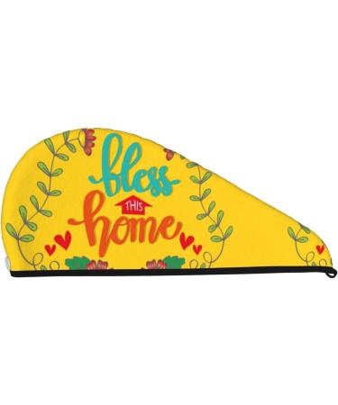 Bless This Home Microfiber Hair Towel - Soft Super Absorbent Quick Dry Cap for Long Curly & Thick Hair | Coral Velvet Wrap for Women - Buy Online on GoSupps.com