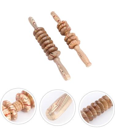 Lurrose Wooden Massage Roller - 2-Piece Wood Muscle Massager for Back & Body Fitness | International Shipping - Buy Online on GoSupps.com