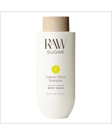 RAW SUGAR Lemon Citrus Energizer Gentle & Hydrating Body Wash 20 Fl Oz (Pack of 1) Moisturizing & Energizing Bath & Shower Gel Vegan Formulated without SLS/SLES & Parabens Lemon Citrus Energizer 20 Fl Oz (Pack of 1)