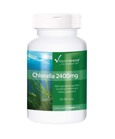 Chlorella 2400mg - 500 tablets - vegan - 100% Chlorella pyrenoidosa - algae powder | Vitamintrend
