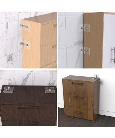 Kioiner 4 Pairs Furniture Wall Anchors Adhesive Adjustable Furniture Anchors for Securing Bookshelf Dresser Cupboard Cabinet Anti Tip Furniture Straps for Pet Baby Proofing Child Safety (Type A) - Buy Online on GoSupps.com