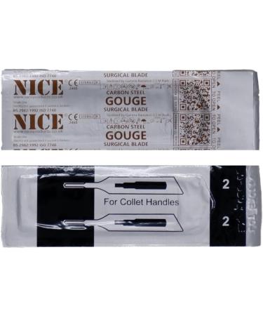 50 x NICE No.2 Gouge Sterile Carbon Steel Blades GCS2 for Manicure and Pedicure - Buy Online on GoSupps.com