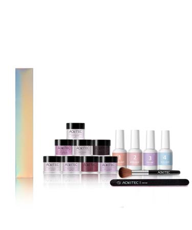 Dipping Powder Nails Set | Aokitec 14pcs Starter Kit - 8 Colors Glitter Acrylic Nail Powder for DIY Manicure & Salon Quality - Buy Online on GoSupps.com
