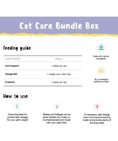 Hey Day Pets Cat Care Support Bundle -Â Cat Care Supplements - With Omega 3 6 9 + Probiotics - Active Culture Complex for Healthy Digestion Skin & Coat - Essential for Cat Health (300 Tablets) - Buy Online on GoSupps.com