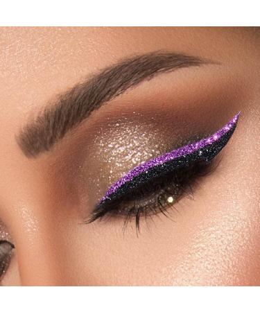 Glitter Eyeliner Stickers - Purple | Instant Adhesive Eye Line Strip for Party Makeup - Buy Online on GoSupps.com