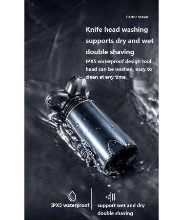 Detachable Head Shaver 5 in 1 Electric Shaver IPX6 Waterproof wet/dry rechargeable 5D floating head Rotating shaver Beauty kit (Dark blue suit) - Buy Online on GoSupps.com