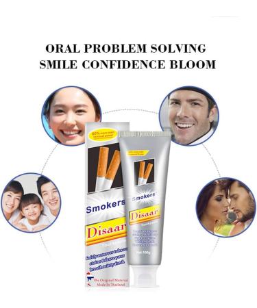 DISAAR BEAUTY Smokers Toothpaste Removes Tobacco Stains Fresh Minty Breath Strengthens Teeth Against Cavities 100g / 3.38fl.oz - Buy Online on GoSupps.com