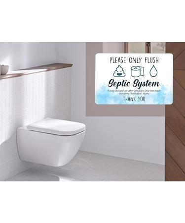 Septic Tank Sign for Toilet | Fun Novelty Adhesive Bathroom Sign | Septic System Signs for International Shipping - Buy Online on GoSupps.com