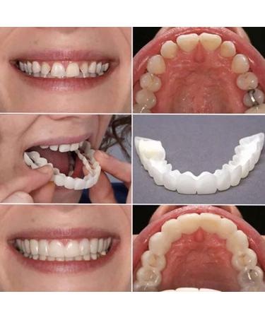 Instant Veneer Dentures Set - Serrated Top Bottom Fake Teeth for Men and Women - Buy Online on GoSupps.com