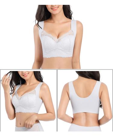 Plus Size Seamless Minimizer Bra for Women - Wireless Everyday Comfort Bralette (Size 52/120D Color: White) - Perfect for Sports & Leisure - Buy Online on GoSupps.com