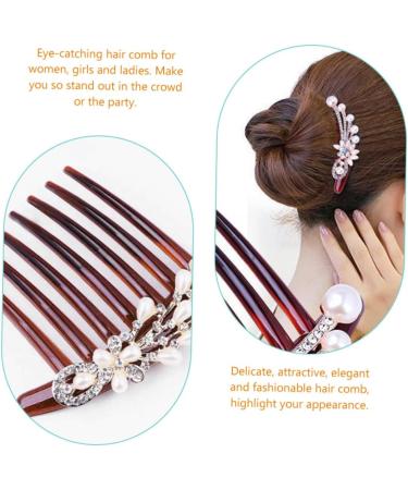 Seven- Hair Comb Bride Hair Accessories Hair Accessories for Bride Rhinestone Hair Accessories Bridal Hair Comb Bride Hair Side Comb Wedding Rhinestones Pearl Rhinestone - Buy Online on GoSupps.com