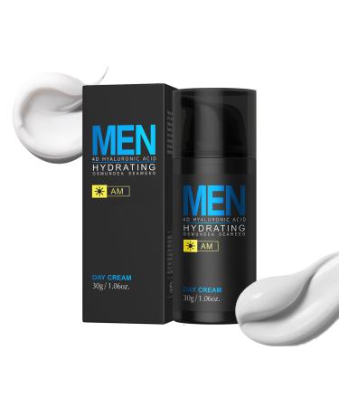 MIESCHER Men Hydrating Day Cream Daily Moisturizer with 4D Hyaluronic Acid Oil Control Firm & Lift Hydrating Cream for Face & Body Reduce Fine Lines Strengthen Skin Barrier 1.06 oz.