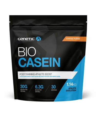 Genetic Supplements Whey Casein Protein Muscle Building Formula Whey and Casein Powder Protein Powder Toffee Fudge 30 Servings 1.14kg Pouch Toffee Fudge 1.14 kg (Pack of 1)
