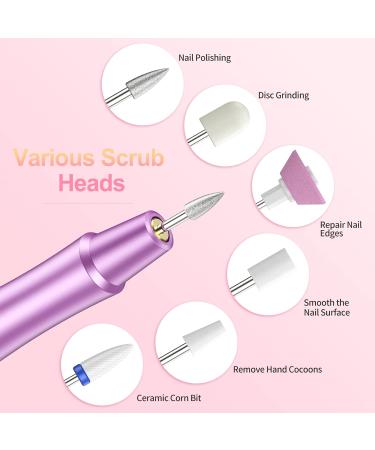 Professional Electric Nail Drill Kit - 23000RPM Adjustable Speed Manicure Pedicure Set | 12-in-1 Electric Nail File for Acrylic Nails (Purple) - Buy Online on GoSupps.com