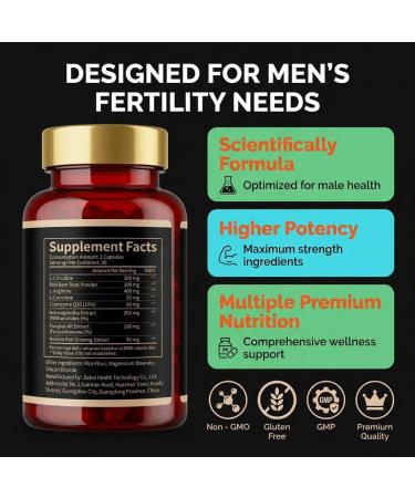 PUPCA Male Fertility Supplement Male Prenatal Vitamins Sperm Support Conception Support for Him Reproductive Health Hormonal Balance & Sperm Motility - Buy Online on GoSupps.com