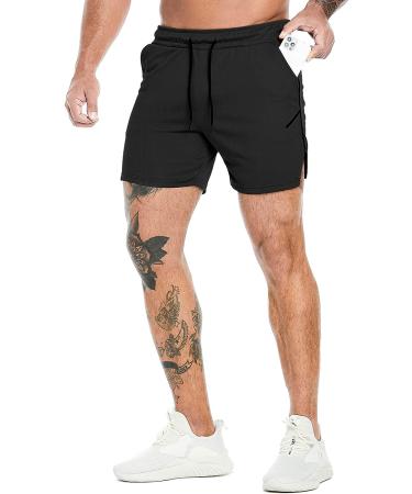 PIDOGYM Men's 5 Inch Workout Running Shorts - Lightweight Mesh Gym Shorts for Bodybuilding Training - Black, X-Large - Buy Online on GoSupps.com