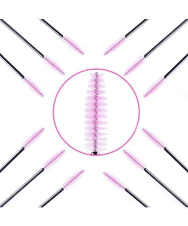 50 Pieces Disposable Eyelash Brushes Mascara Wands Eyelash Eyebrow Applicator Cosmetic Makeup Brush Tool Kits (Black/Pink) black / pink - Buy Online on GoSupps.com
