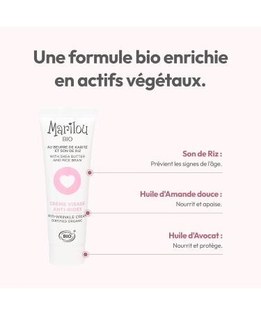 Marilou Bio - Cr me Visage Anti-Rides Bio Aloe Vera et Son de riz - Rides - Fermet - Eclat - 99% d'ingr dients d'origine naturelle - Tous types de peaux -30 ml 30 ml (Lot de 1) - Buy Online on GoSupps.com