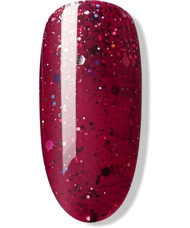 Bluesky Gel Nail Polish Scarlett Red Blz35 Bright Chunky Glitter Red Scarlet Long Lasting Chip Resistant 10 ml (Requires Curing Under UV LED Lamp) - Buy Online on GoSupps.com
