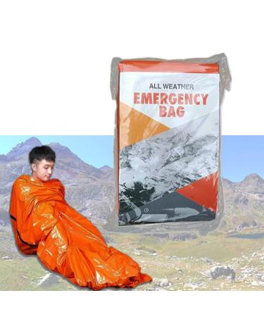 Emergency Sleeping Bag Bivy Sack Lightweight Thermal Waterproof Wear Resistant and Highly Reflective, All Weather Energency Bag for Camping Hiking Outdoor Adventure Survive