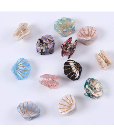 12 Pieces Klue Clips Seashell Hair Claw Clips - Vintage Mini Mussel Shell Hair Clips for Brides & Girls - Buy Online on GoSupps.com