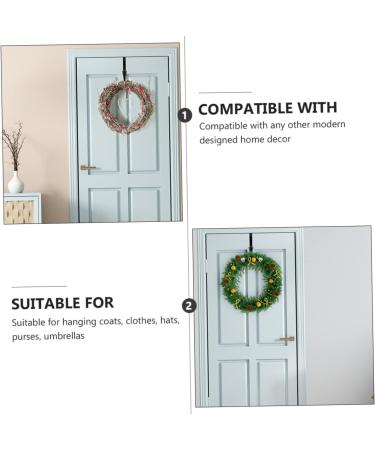 ORFOFE 2Pcs Hangers Over Door Clothes Hanger Clothes Rack Coat Hooks Cupboard Door Towel Black 17.00X9.00X8.00CM - Buy Online on GoSupps.com