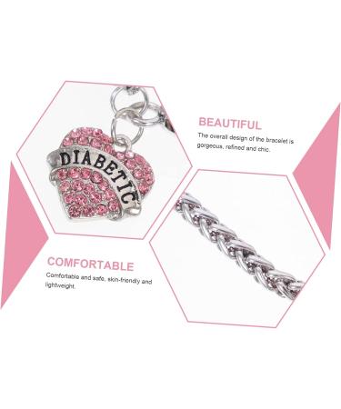 VALICLUD 2pcs Heart Rhinestone Bracelet Delicate Heart Bracelet Crystal Bracelets Birthday Gift Bracelet for Couples Girls Gifts Graduation Supply Decor Zinc Alloy Heart-shaped Miss Jewelry 21.5X3X1CMx4pcs Pinkx4pcs - Buy Online on GoSupps.com