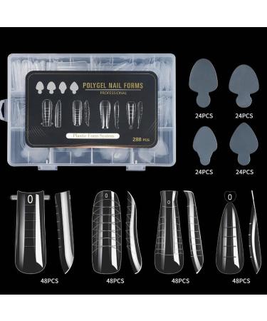 AJTUTUS Clear Full Cover Duals Form French Tip Stickers Gel Art Mold Artificial Tips for Extension - Buy Online on GoSupps.com