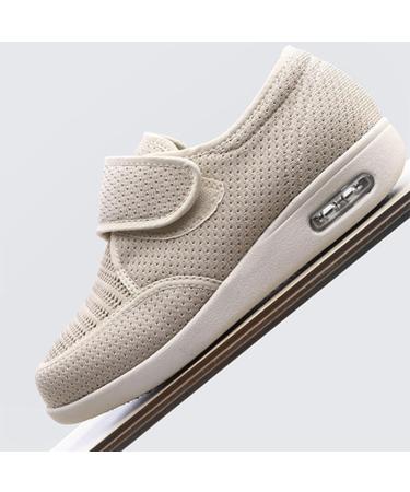 Shop Women's Wide Width Diabetic Shoes - Arch Support & Extra Wide Sneakers for Foot Pain Relief | Orthopedic Walking Footwear in Beige - Buy Online on GoSupps.com