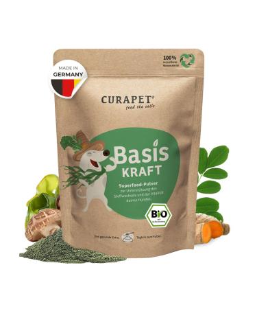 Bio Spirulina powder for dogs - Curapet - supports the immune system and metabolism skin & fur barf with Moringa chlorophyll & vitamin E - 200 g (max. 80 portions)