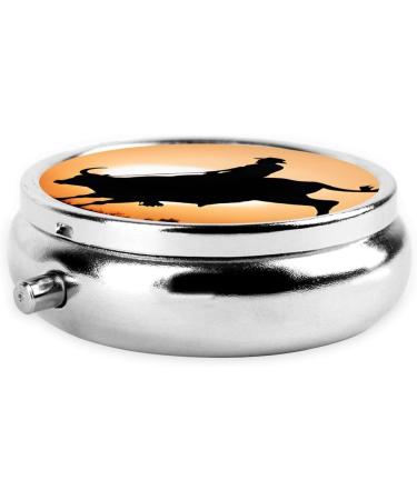 Cool Bull Riding Mini Round Pill Box | 3 Compartment Travel Pill Organizer | Portable Medicine Case for Pocket Home & Office - Buy Online on GoSupps.com