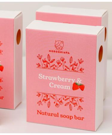 Berry Soap Bar - 100% Natural Strawberry & Cream Exfoliating Bath Bar for Soft Moisturized Skin | Ideal for Women Men & Kids - Buy Online on GoSupps.com