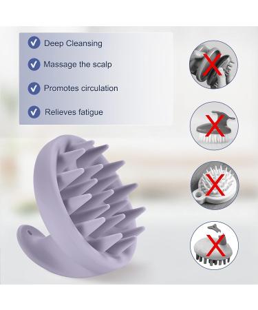 AONCO Scalp Massager Shampoo Brush - Soft Silicone Bristles for Dandruff Removal & Hair Growth - Purple - Buy Online on GoSupps.com
