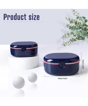 Denture Case Set - Portable Retainer Bath Box for Travel | Cleaning Care Aligner Mouth Guard with Strainer & Mirror (Blue) - Buy Online on GoSupps.com