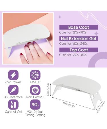 Janolia Amethyst Nail Extension Kit - UV Gel Starter Set with Nail Lamp Base & Top Coat for Perfect Nail Art Design - Buy Online on GoSupps.com