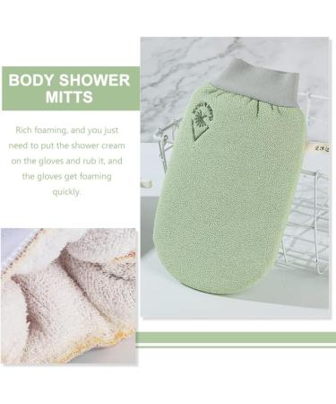 Exfoliating Bath Scrubs - 2pcs Green Scrub Gloves for Men & Women | Dead Skin Remover & Massage Shower Accessories | International Shipping - Buy Online on GoSupps.com