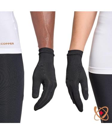 Tommie Copper Core Compression Infrared Full Finger Gloves - Non-Slip Touchscreen Compatible Warming Gloves for Stiffness, Small - Buy Online on GoSupps.com