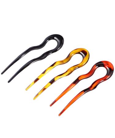 Frcolor 3Pcs U-Shaped Hair Forks - Chinese Style Hair Clips & Pins for Stylish Women | Elegant Hair Jewelry Accessories - Buy Online on GoSupps.com
