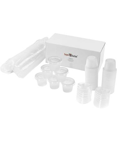 Mini Clear Plastic Cups with Lids (1 oz, 125 Pack) for Jello Shots, Sauces, Dips - Disposable and Ideal for Restaurants and Parties - Buy Online on GoSupps.com